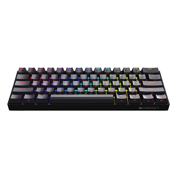 Zebronics ZEB MAX NINJA 61 keys wireless mechanical keyboard with 3 Bluetooth connections - Black
