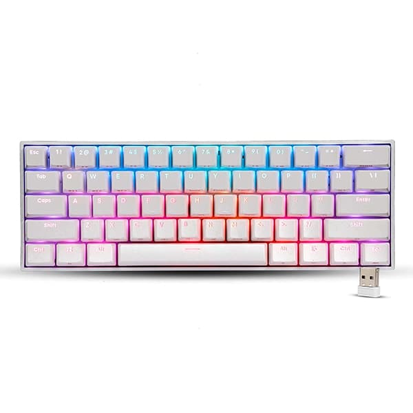 Zebronics ZEB MAX NINJA 61 keys wireless mechanical keyboard with 3 Bluetooth connections - White