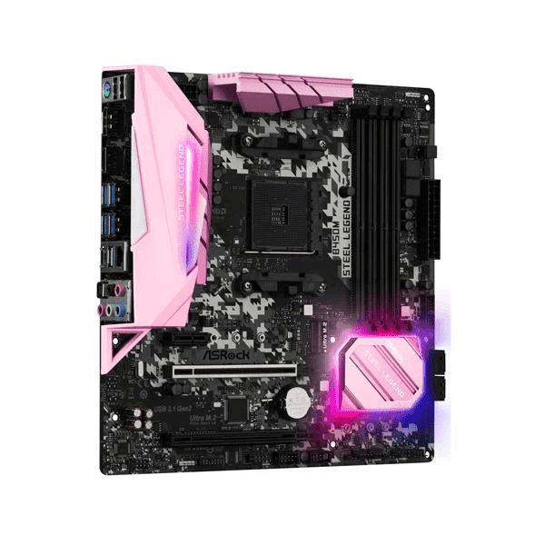 ASRock B450M Steel Legend Pink Edition Motherboard