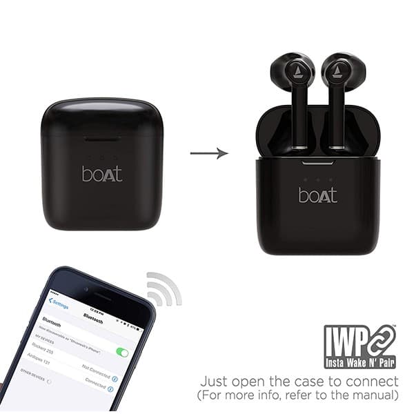 boAt Airdopes 131 Truly Wireless Bluetooth in Ear Earbuds with Mic, Active Black