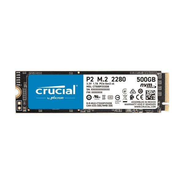 Crucial P2 500GB 3D NAND NVMe PCIe M.2 SSD