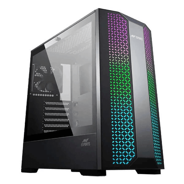 Ant Esports ICE-280TG RGB (ATX) Mid Tower Cabinet (Black)