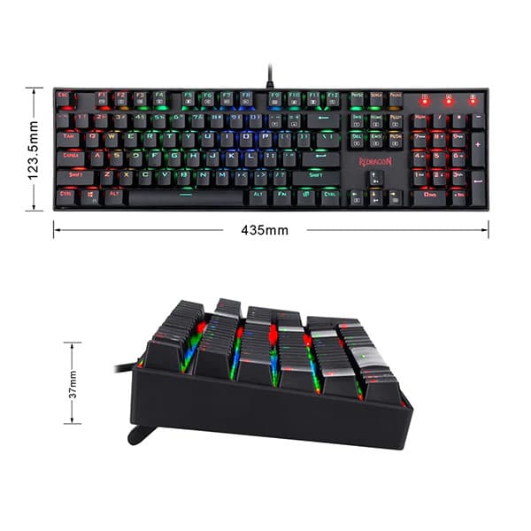 Redragon Mitra K551 Rainbow LED Backlit Wired Mechanical Gaming Keyboard