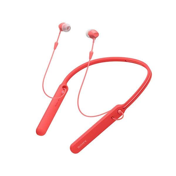 Sony WI-C400 Wireless in-Ear Neck Band Headphones Bluetooth Headset with mic (Red)