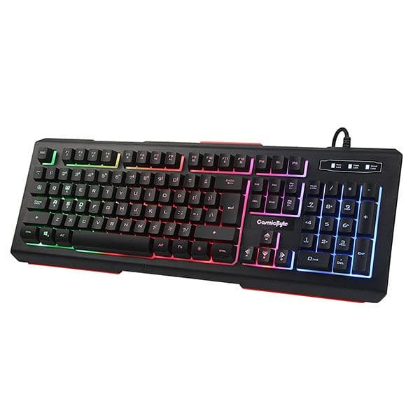 Cosmic Byte CB-GK-08 Corona Wired Gaming Keyboard, 7 Color RGB Backlit with Effects, Anti-Ghosting - Black (Rainbow LED)