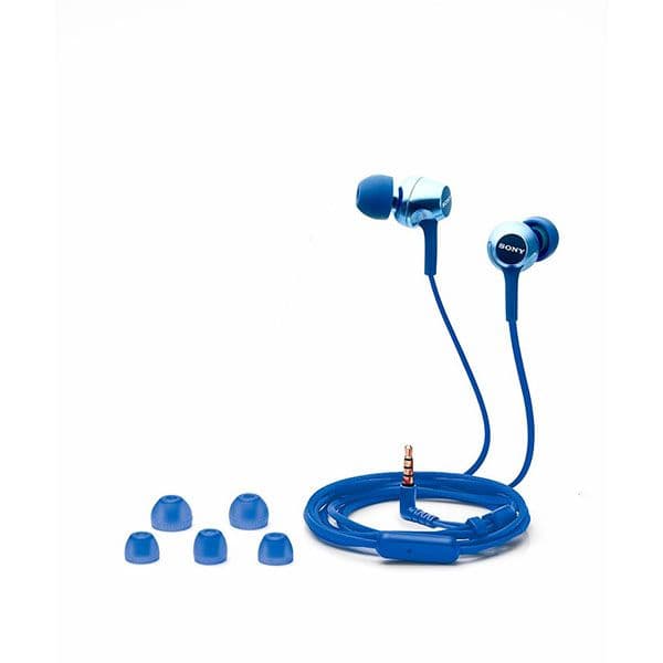 Sony MDR-EX255AP Wired in Ear Headphone with Mic (Blue)