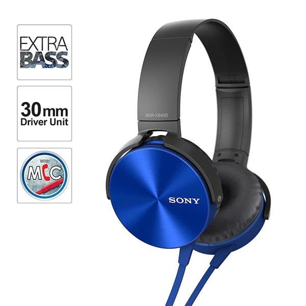 Sony MDR-XB450 Wired On Ear Headphone Blue