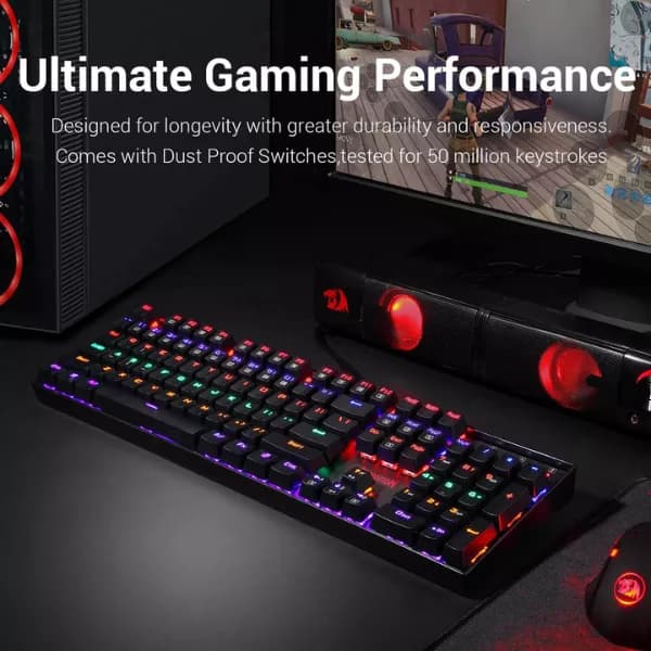 Redragon Vara K551 Rainbow LED Backlit Wired Mechanical Gaming Keyboard (Red Switch)