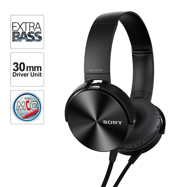 Sony MDR-XB450 Wired On Ear Headphone Black