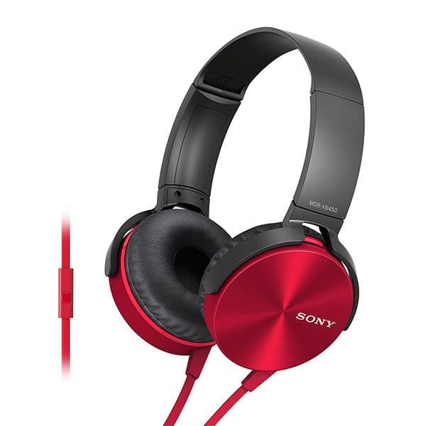 Sony MDR-XB450 Wired On Ear Headphone Red