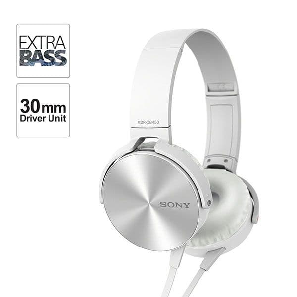 Sony MDR-XB450 Wired On Ear Headphone White