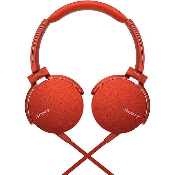 Sony MDR-XB550AP Extra Bass On-Ear Headset Red