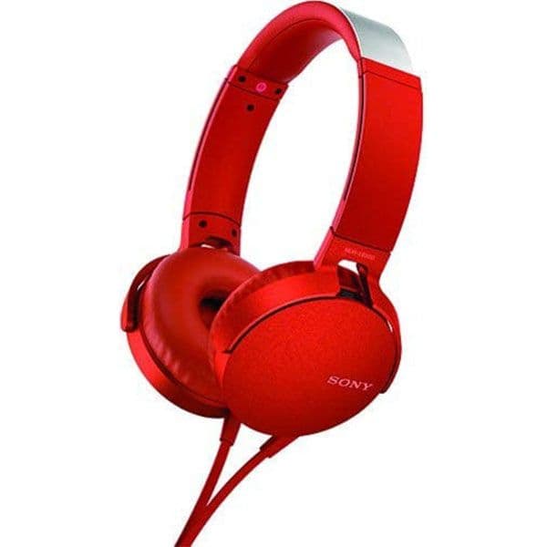 Sony MDR-XB550AP Extra Bass On-Ear Headset Red