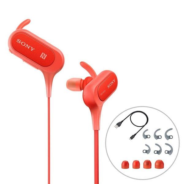 Sony Extra Bass MDR-XB50BS in-Ear Active Sports Wireless Headphones (Red)