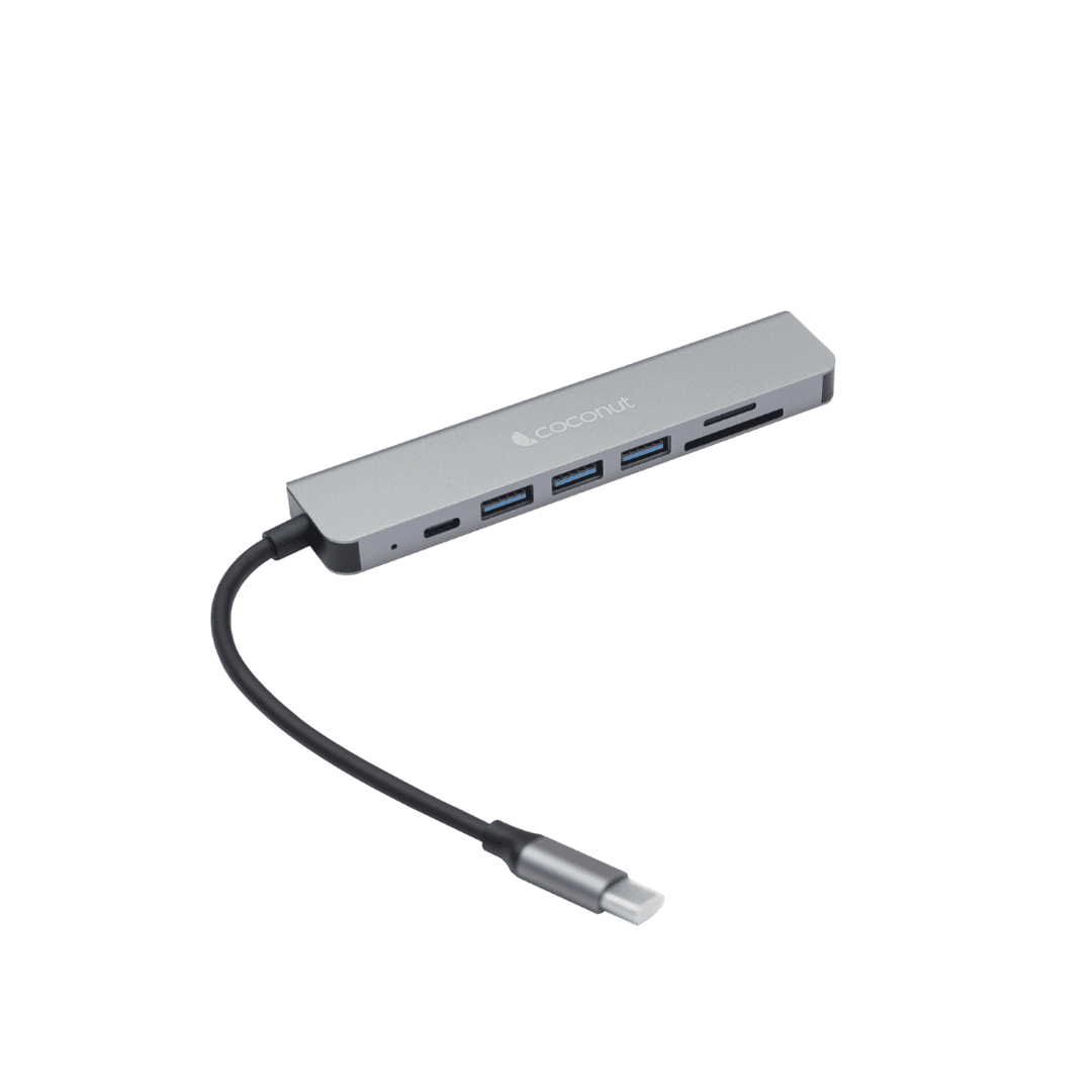 Coconut 7 in 1 Dock A - Type C to HDMI +SD+TF+3*USB+PD | USB C Hub | Plug &amp; Play | Portable Design