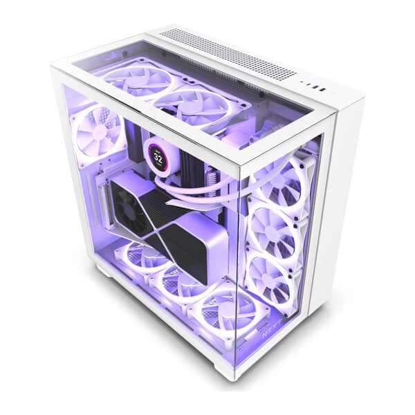 NZXT H9 Elite Dual-Chamber ATX Mid-Tower PC Gaming Case White