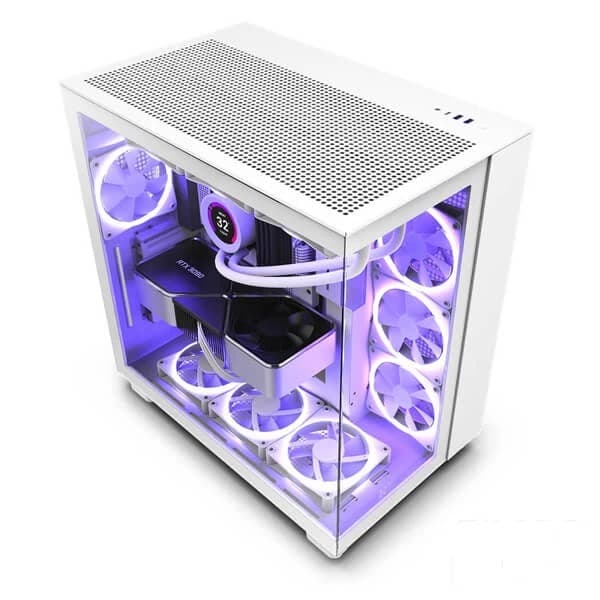 NZXT H9 Flow Dual-Chamber ATX Mid-Tower PC Gaming Case White