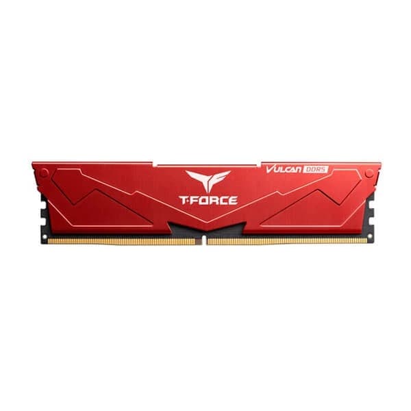 TeamGroup T-Force Desktop Ram Vulcan Series 16GB (16GBx1) DDR5 5200MHz Red