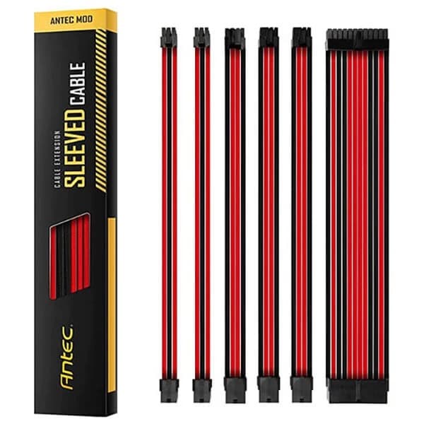 Antec Sleeved Extension PSU Cable Kit (Black Red)