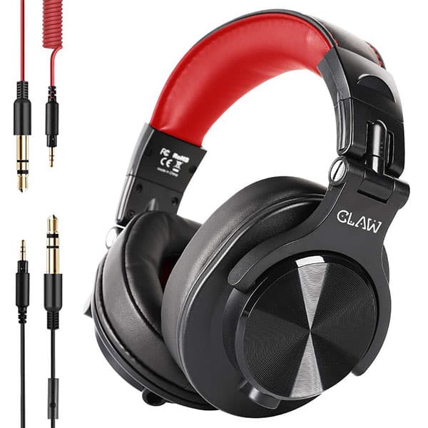 CLAW SM50 Professional Studio Monitoring DJ Headphones Black Red