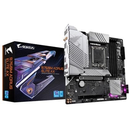 Gigabyte B760M Aorus Elite AX DDR5 Intel 13th and 12th Gen Support LGA 1700 M-ATX Motherboard Supports Intel 12th, 13th & 14th Gen Processors