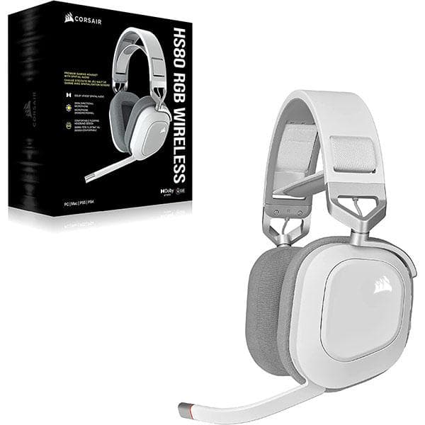 CORSAIR HS80 RGB Wireless Gaming Headset (White)