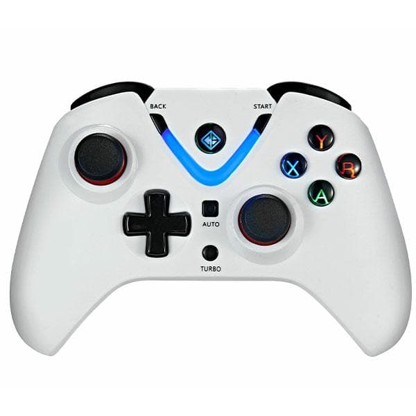 Cosmic Byte ARES Wireless Controller for PC, Magnetic Triggers, Accurate Joysticks, Dual Vibration, Backit LED Buttons, USB Extension Cable (White)