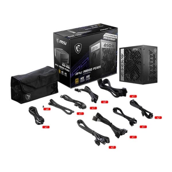 MSI MPG A850G PCIE5 850 Watt 80 Plus Gold SMPS