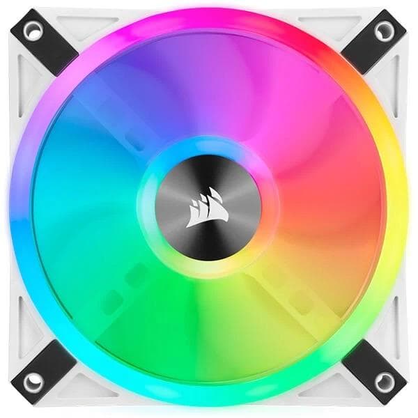 Corsair ICUE QL120 RGB 120mm PWM White RGB Cabinet Fan With Lighting Node Core (Triple Pack)