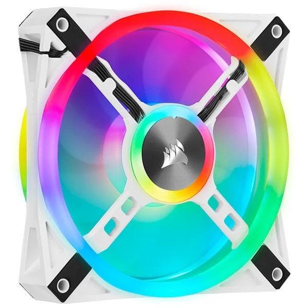 Corsair ICUE QL120 RGB 120mm PWM White RGB Cabinet Fan With Lighting Node Core (Triple Pack)