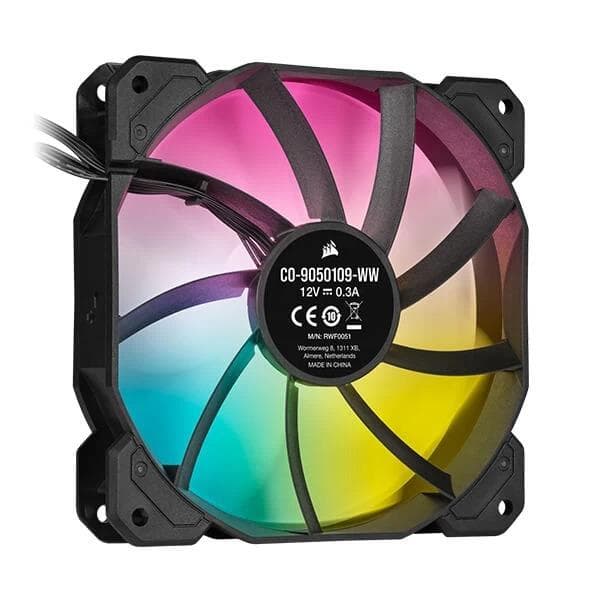 Corsair ICUE SP120 RGB Elite Black Cabinet Fan With Lighting Node Core (Triple Pack)