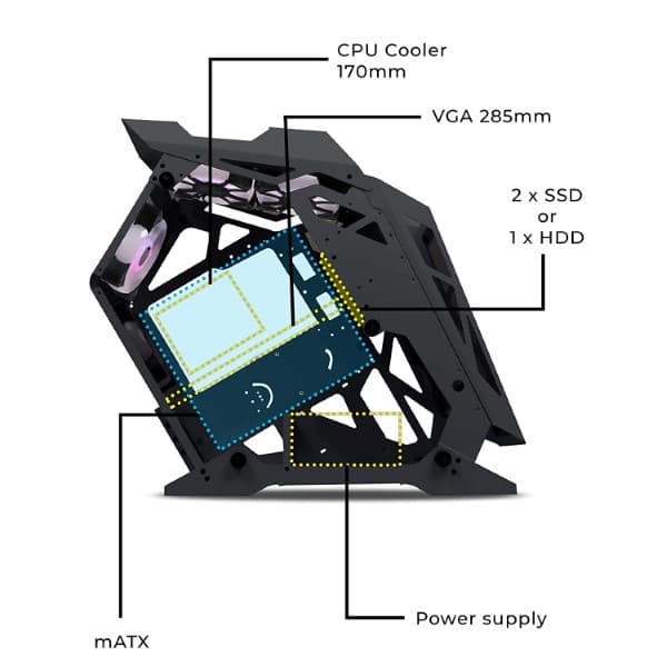 ZEBRONICS ZEB-Valhalla Gaming Mid Tower Cabinet