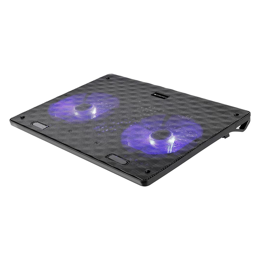 Zebronics ZEB-NC3300 USB Powered Laptop Cooling Pad with Dual Fan, Dual USB Port and Blue LED Lights