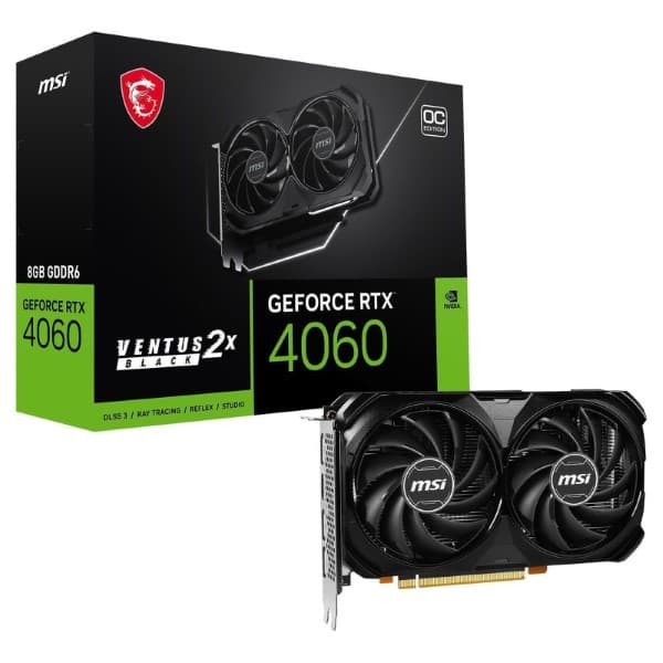 MSI GeForce RTX 4060 Ventus 2x Black 8G OC Graphic Card