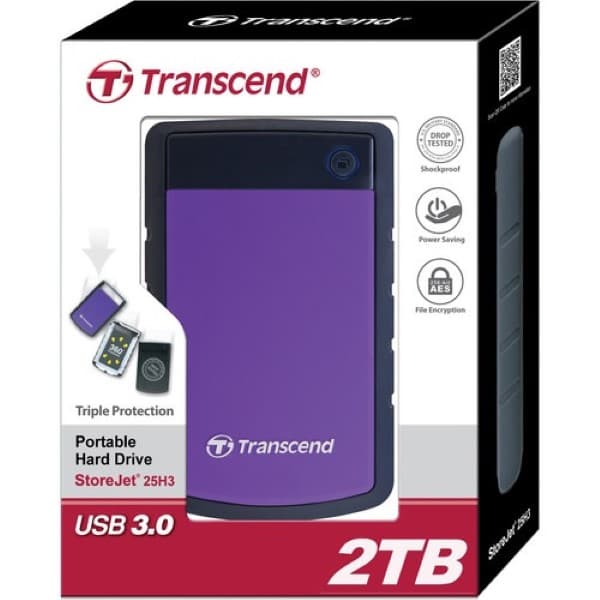 Transcend 2TB StoreJet 25H3P External Hard Drive (Purple)