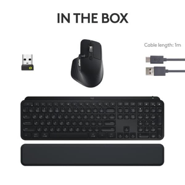 Logitech MX Keys S Combo Wireless Keyboard and Mouse with Wrist rest