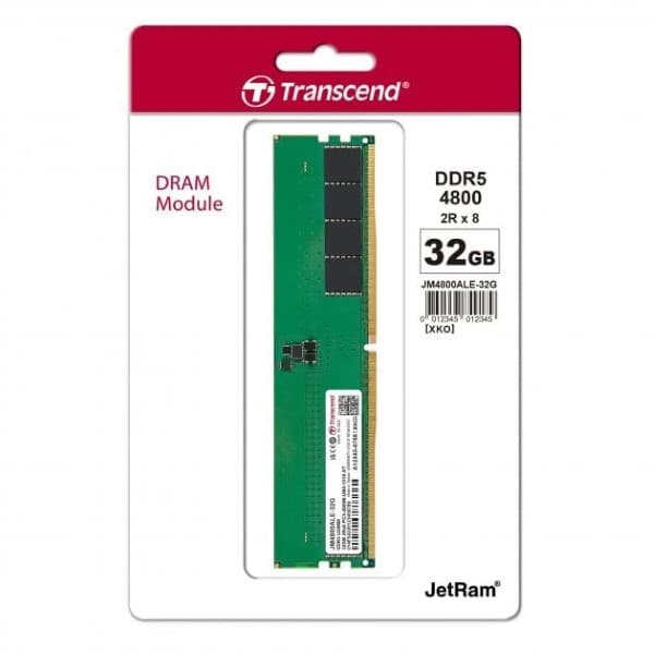 Transcend RAM 32GB DDR5 4800MHz CL40 (2Rx8) Desktop Memory - JM4800ALE-32G