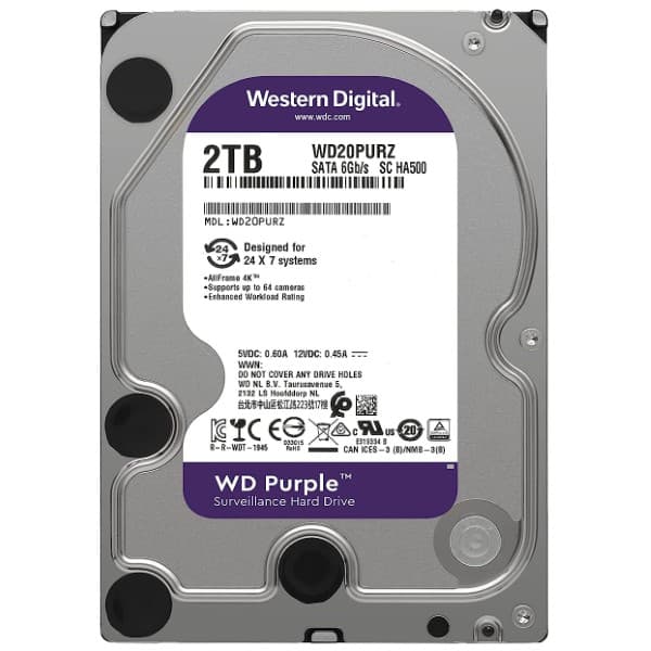 Western Digital Purple Surveillance 2TB 3.5 inch SATA Hard Drive
