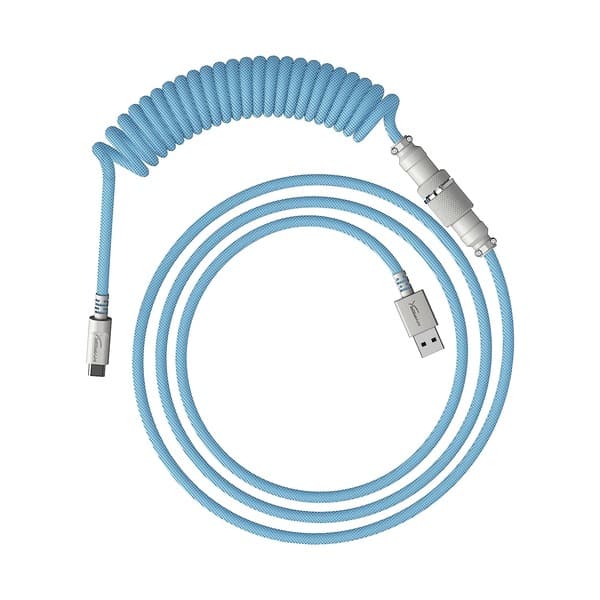 HyperX USB-C Coiled Cable (Light Blue-White)