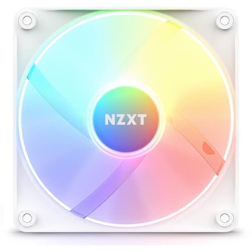 NZXT F120 RGB Core 120mm Cabinet Fan With RGB Controller - White (Triple Pack)