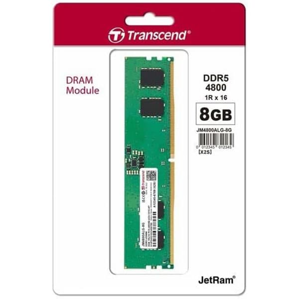 Transcend RAM 8GB DDR5 4800MHz CL40 (1Rx16) Desktop Memory - JM4800ALG-8G