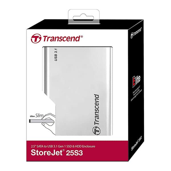 Transcend 6.35 cm (2.5") Portable internal HDD/SSD Enclosure Casing 25S3 - USB 3.1