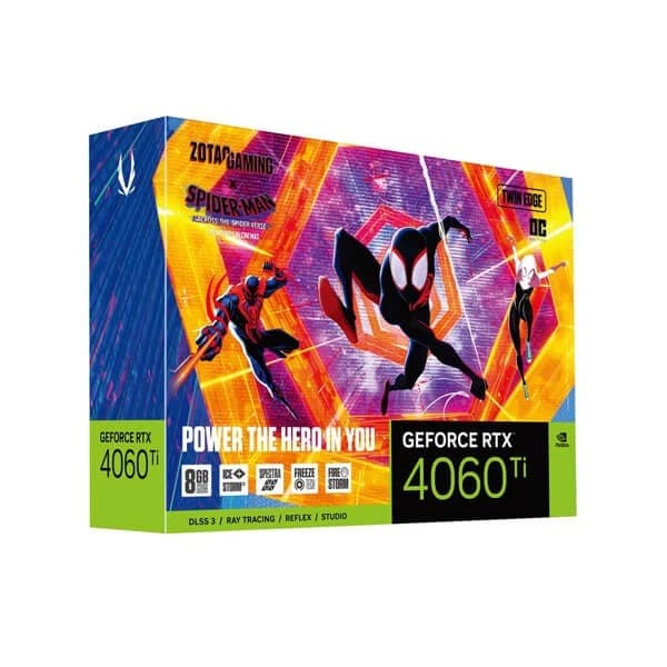 Zotac Gaming GeForce RTX 4060 Ti 8GB Twin Edge OC SpiderMan Across the Spider Verse Edition