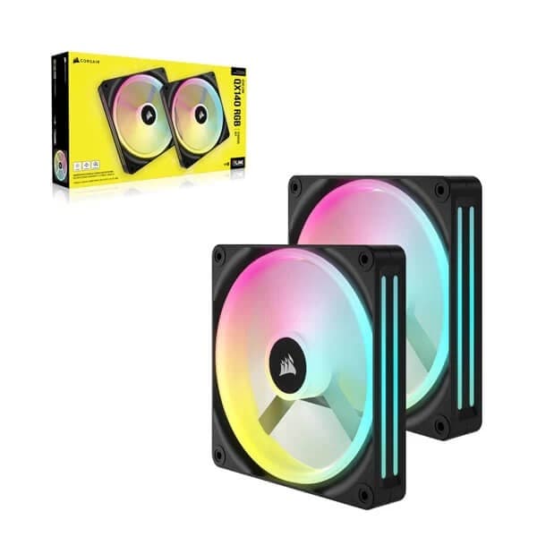 Corsair iCUE Link QX140 RGB Cabinet Fan Black (Dual Pack)