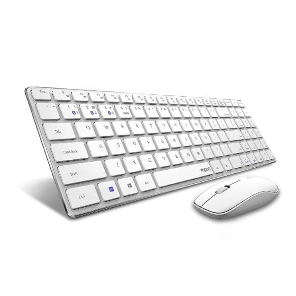 RAPOO 9300M Multi Mode Wireless Keyboard and Mouse Combo (White)