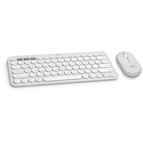 Logitech Pebble 2 Wireless Keyboard and Mouse Combo For Mac (White)