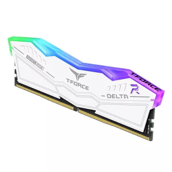 TeamGroup T-Force Delta RGB 64GB (32GBx2) DDR5 5200MHz CL40 Desktop RAM (White)