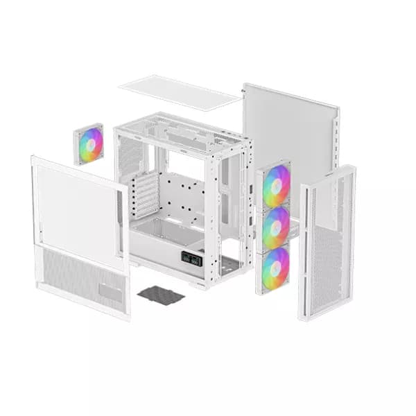 Deepcool CH560 Digital WH Mesh ARGB (E-ATX) Mid Tower Cabinet (White)