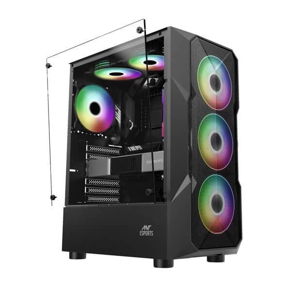 Ant Esports ICE-300 Mesh V2 ARGB (ATX) Cabinet (Black)