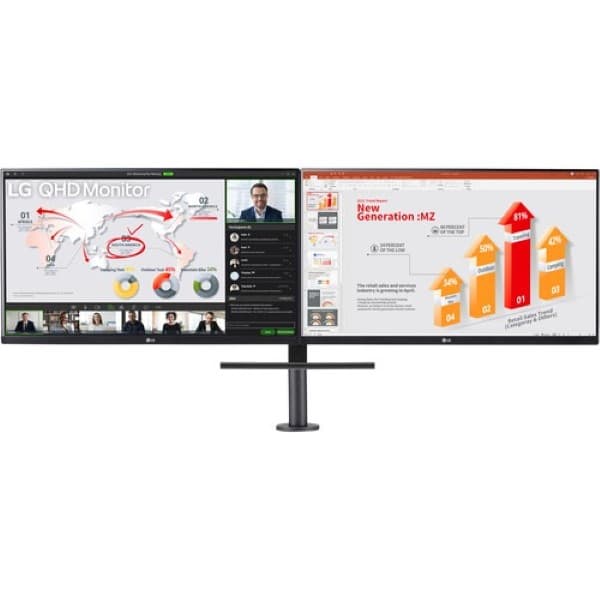 LG 27QP88D-BS 27" (68.466cm) QHD Monitor Ergo Dual with Daisy Chain